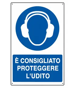 Cartello  è consigliato proteggere l'udito