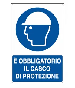 Cartello  è obbligatorio il casco di protezione