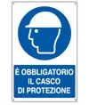 Cartello  è obbligatorio il casco di protezione