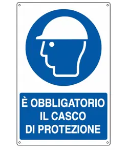 Cartello  è obbligatorio il casco di protezione