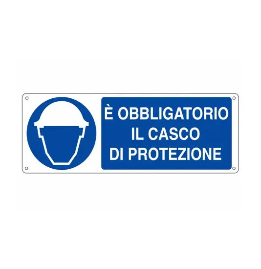 Cartello  è obbligatorio il casco di protezione