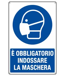 Cartello  è obbligatorio indossare le maschera