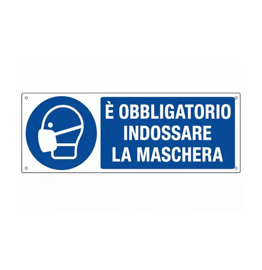 Cartello  è obbligatorio indossare le maschera