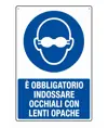 Cartello  è obbligatorio indossare occhiali con lenti opache