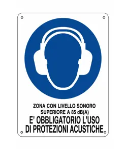 Cartello  è obbligatorio l uso delle protezioni acustiche