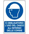 Cartello  è obbligatorio l'uso del casco all'interno delle corsie