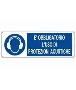Cartello  è obbligatorio l'uso di protezioni acustiche