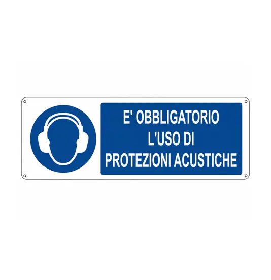 Cartello  è obbligatorio l'uso di protezioni acustiche