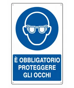 Cartello  è obbligatorio proteggere gli occhi
