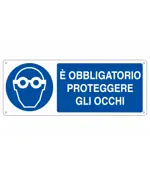 Cartello WEAR EYE PROTECTION 350X125 MM