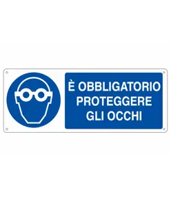 etichette adesive 'è obbligatorio proteggere gli occhi' dimensioni 350x125mm