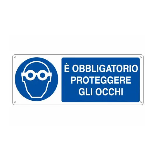 Cartello  è obbligatorio proteggere gli occhi
