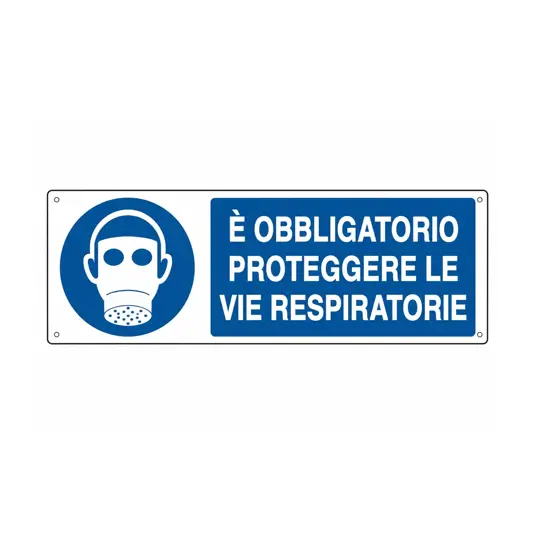 Cartello  è obbligatorio proteggere le vie respiratorie