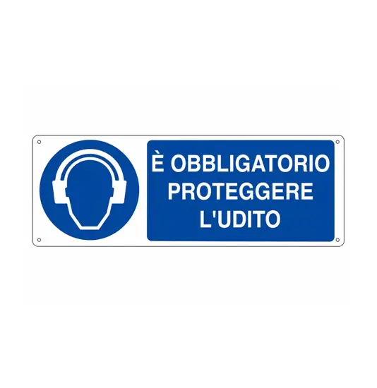 Cartello  è obbligatorio proteggere l'udito