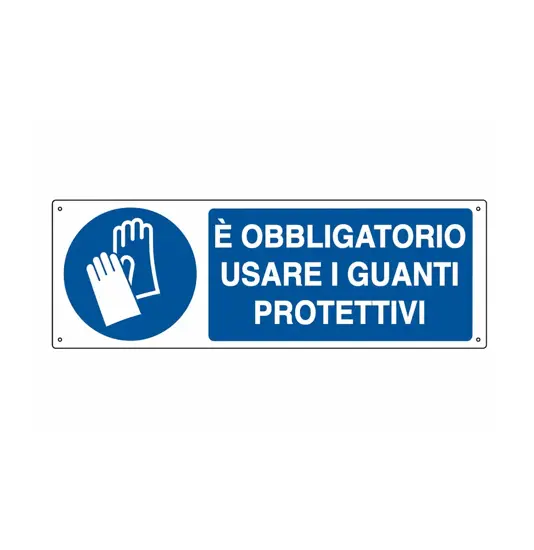 Cartello  è obbligatorio usare i Guanti da lavoro protettivi