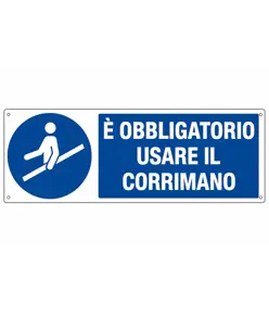 etichette adesive 'è obbligatorio usare il corrimano'