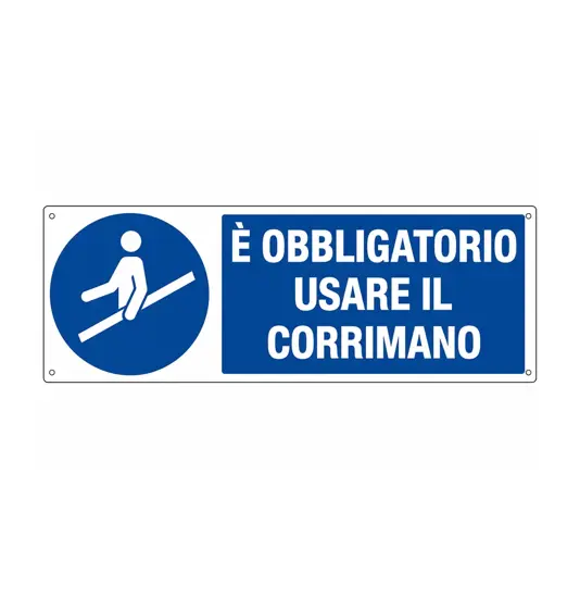 etichette adesive 'è obbligatorio usare il corrimano'