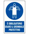 Cartello  è obbligatorio usare il grembiule protettivo