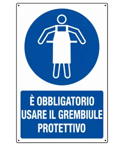 Cartello  è obbligatorio usare il grembiule protettivo