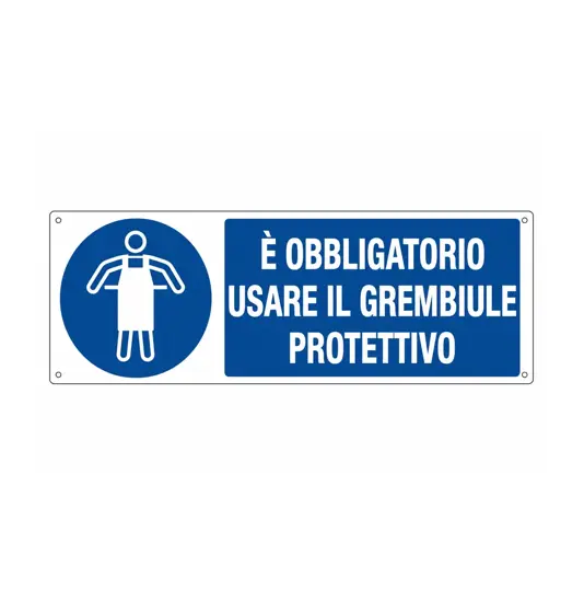 Cartello  è obbligatorio usare il grembiule protettivo