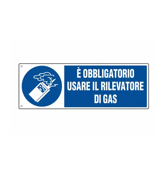Cartello  è obbligatorio usare il rilevatore di gas
