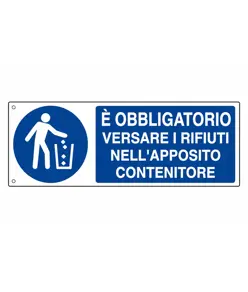 etichette adesive  è obbligatorio versare i rifiuti nell'apposito contenitore