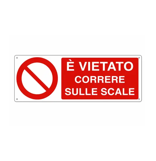 Cartello  è vietato correre sulle scale