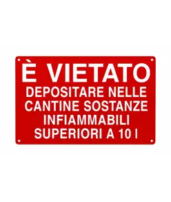 Cartello 'è vietato depositare nelle cantine..'