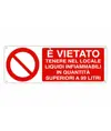 Cartello  E' vietato tenere nel locale liquidi infiammabili