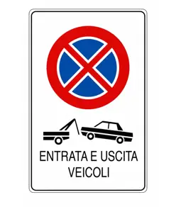 Cartello 'entrata e uscita veicoli'