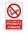 Cartello 'entro questa zona proibito fumare'