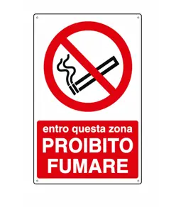 Cartello 'entro questa zona proibito fumare'