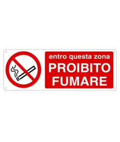 Cartello 'entro questa zona proibito fumare'