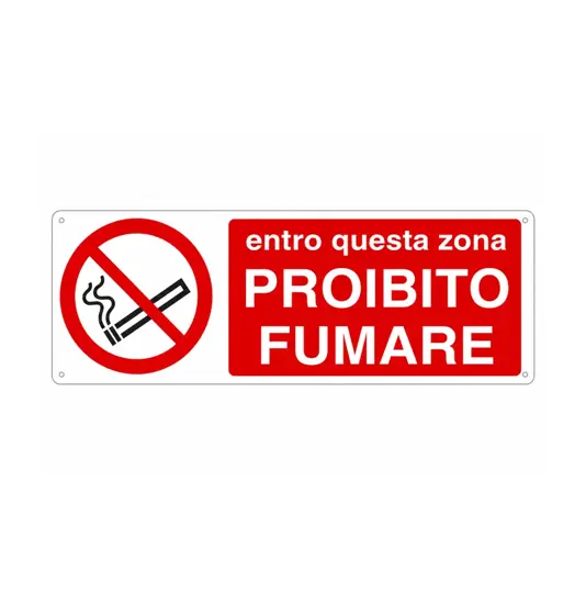 Cartello 'entro questa zona proibito fumare'