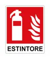 Cartello 'estintore' con scritta
