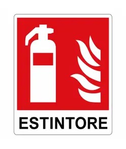 etichette adesive simbolo 'estintore' con scritta