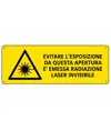 Cartello 'evitare l'esposizione da questa apertura è emessa radiazione...'