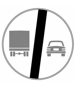 Cartello fine divieto di sorpasso veicoli 3,5 t