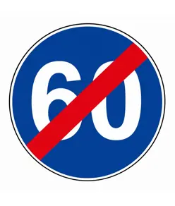 Cartello fine limite minimo velocità
