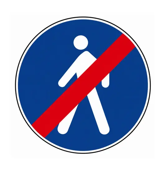 Cartello fine percorso pedonale