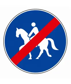 Cartello fine percorso riservato ai cavalli e quadrupedi