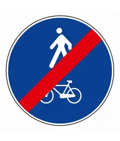 Cartello fine pista ciclabile e pedonale