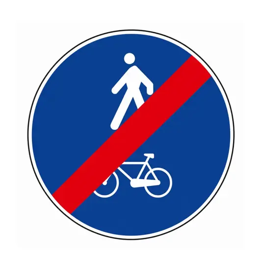 Cartello fine pista ciclabile e pedonale