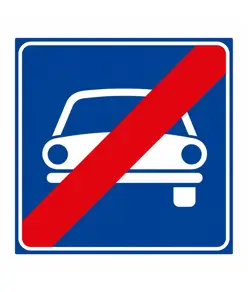 Cartello fine strada riservata ai veicoli a motore