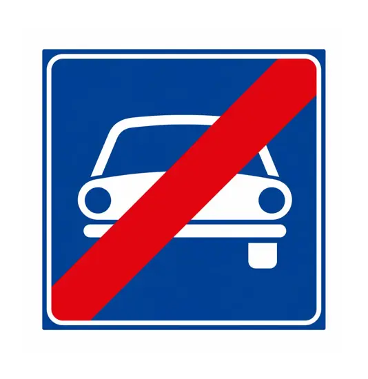 Cartello fine strada riservata ai veicoli a motore