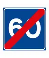 Cartello fine velocità consigliata 60 km/h