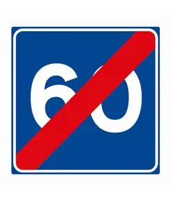 Cartello fine velocità consigliata 60 km/h