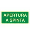 Cartello fotoluminescente 'apertura a spinta'