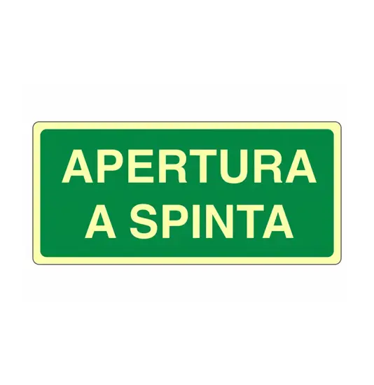 Cartello fotoluminescente 'apertura a spinta'