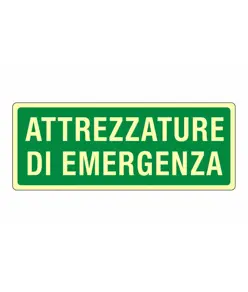Cartello fotoluminescente 'attrezzature di emergenza'